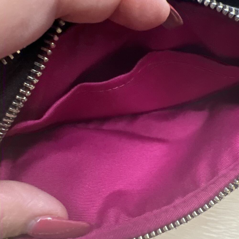 COACH Ocelot Vintage Print Pouch Crossbody Black/Red G1580 Made In Vietnam - Picture 11 of 16